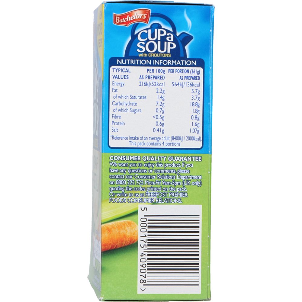  - Batchelors Cup-a-Soup Cream of Vegetable w/ Croutons 122 g (2)
