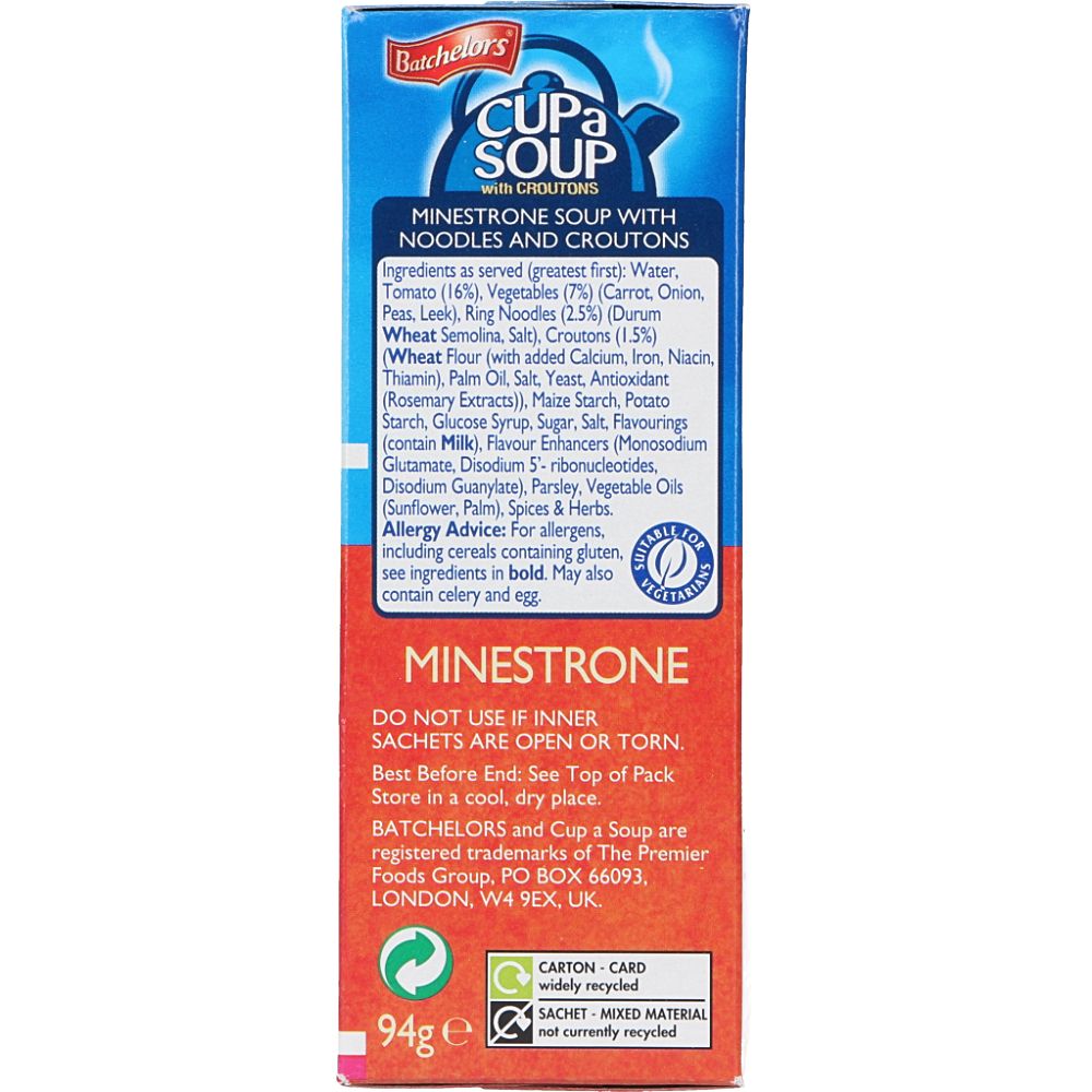  - Batchelors Cup-a-Soup Minestrone w/ Croutons 94 g (3)