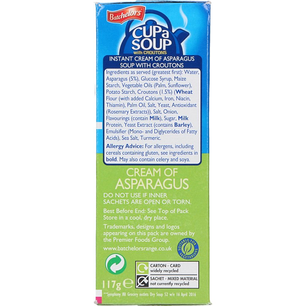  - Batchelors Cup-a-Soup Cream of Asparagus w/ Croutons 117 g (3)