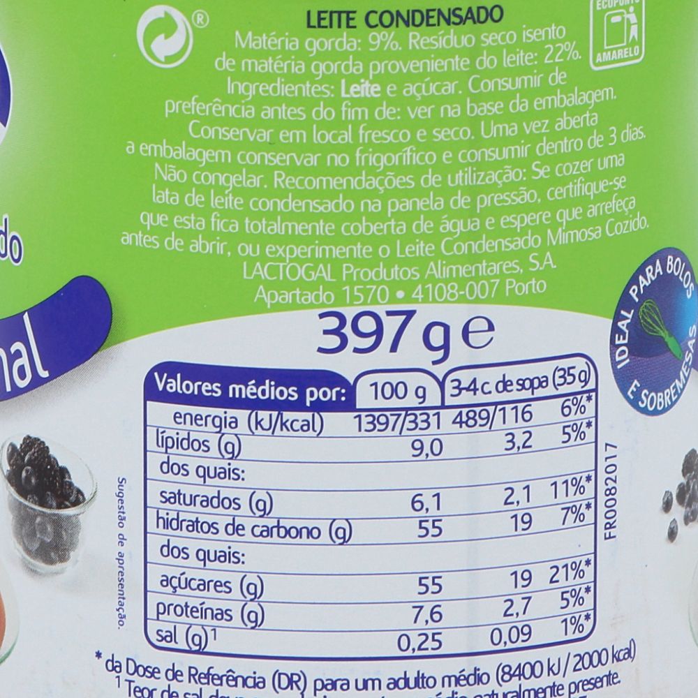  - Leite Mimosa Condensado Açucarado 397 g (2)
