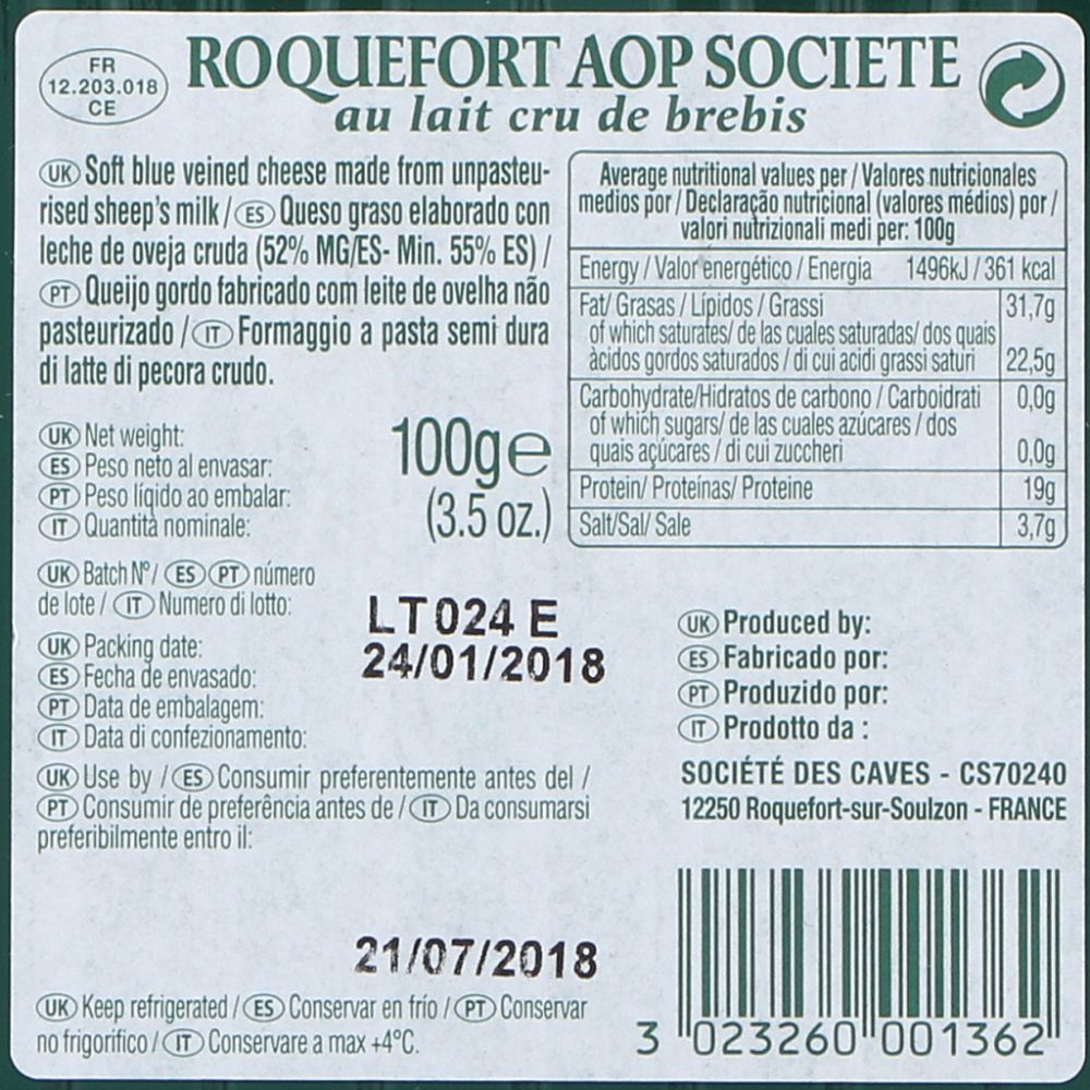  - Société Roquefort Cheese 100g (2)