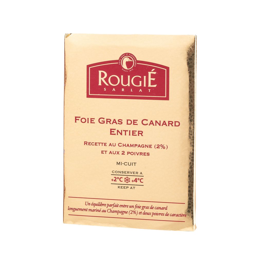  - Rougié Whole Duck Foie Gras w/ Champagne / 2 Peppers 180g (1)