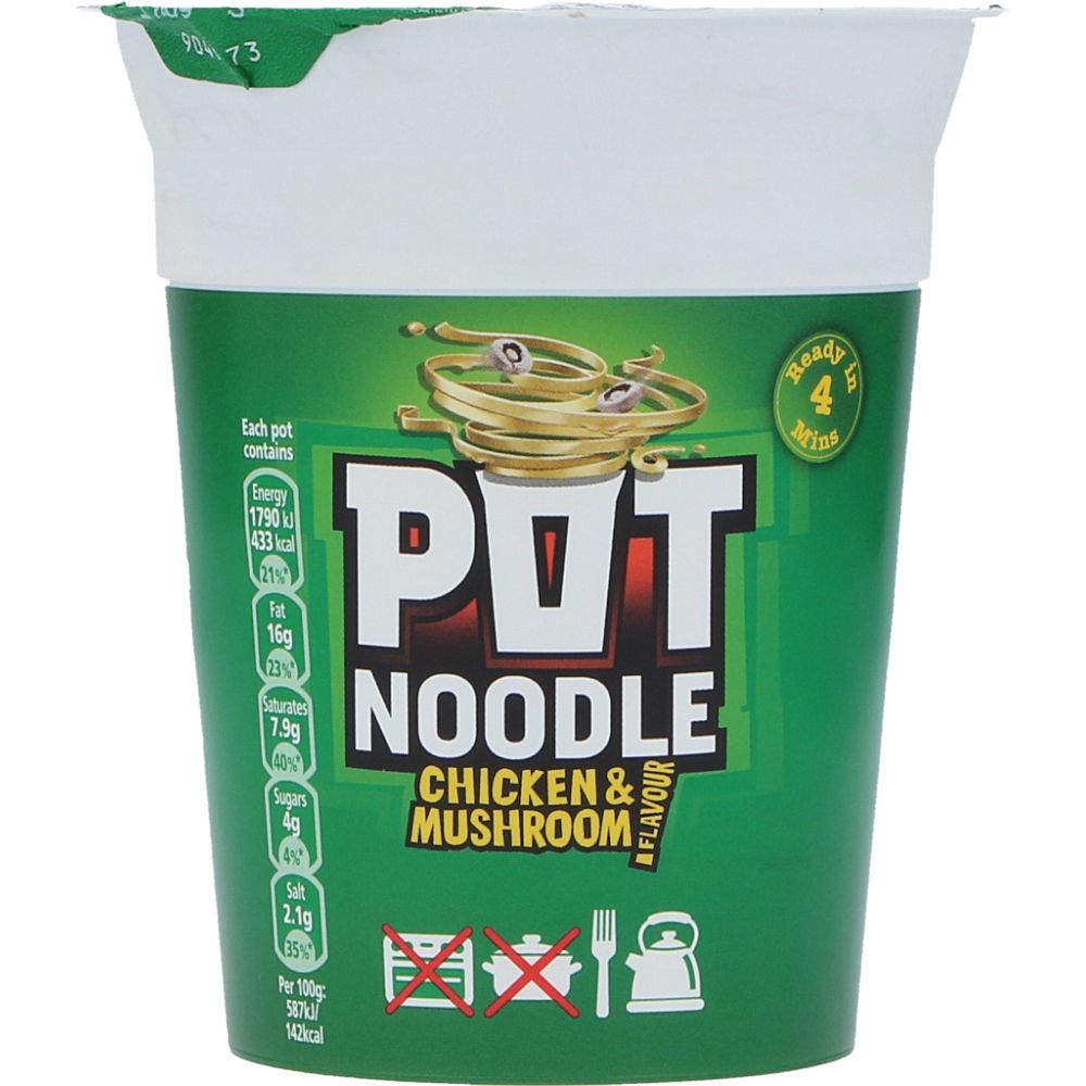  - Pot Noodle Chicken & Mushrooms Instant Snack 90 g