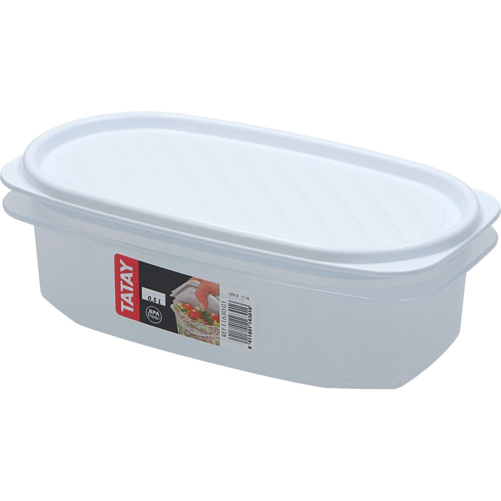  - Tatay White Oval Food Container 0.5L un (1)