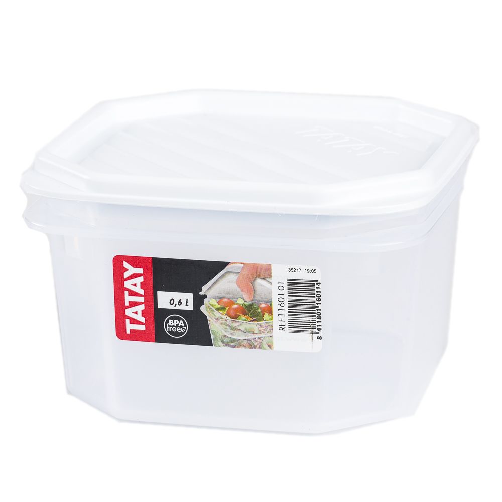  - Caixa Tatay p/ Alimentos Branco 0.6 L un (1)