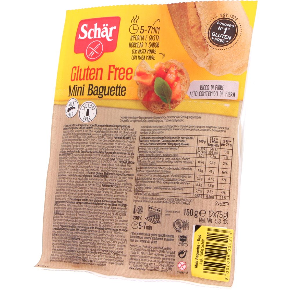 - Schär Gluten Free Mini Baguettes 2 x 75 g (1)