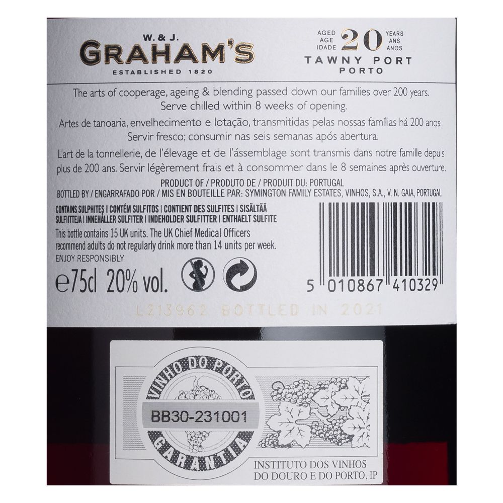 - Graham`s Tawny Port Wine 20 Years Old 75cl (2)