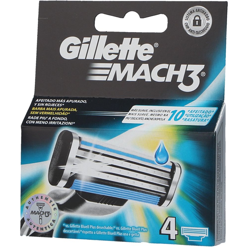  - Gillette Mach3 Razor Blades 4un (1)