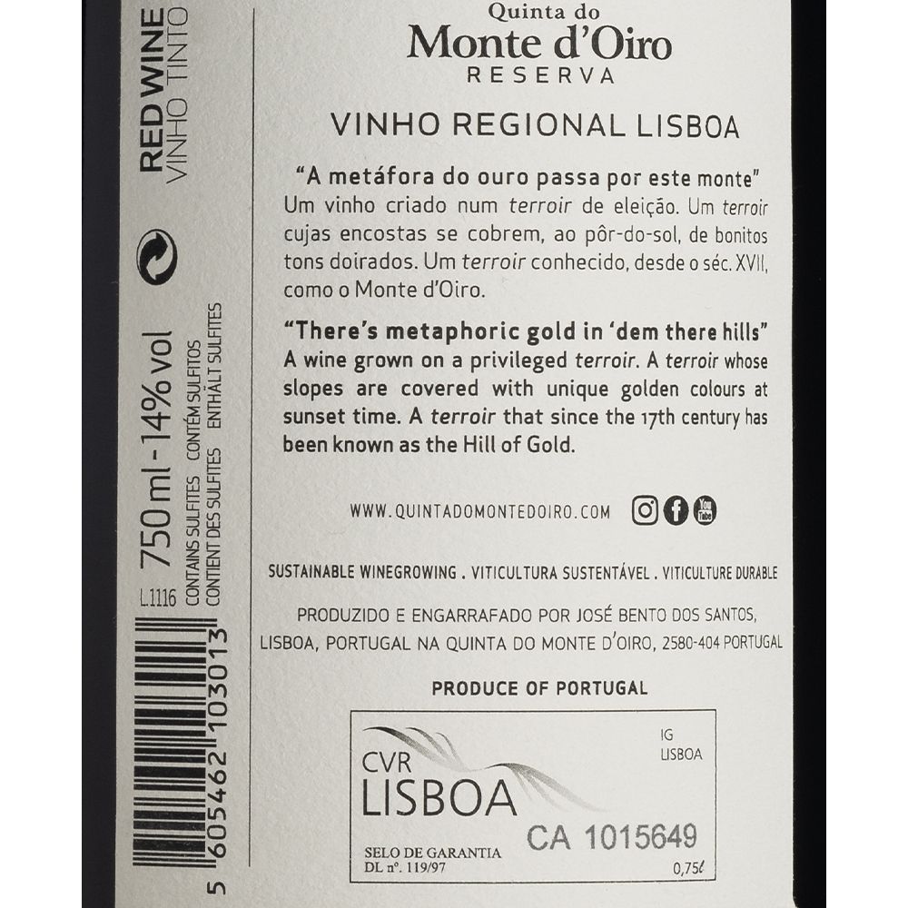  - Quinta Monte De Oiro Reserva Red Wine 75cl (2)