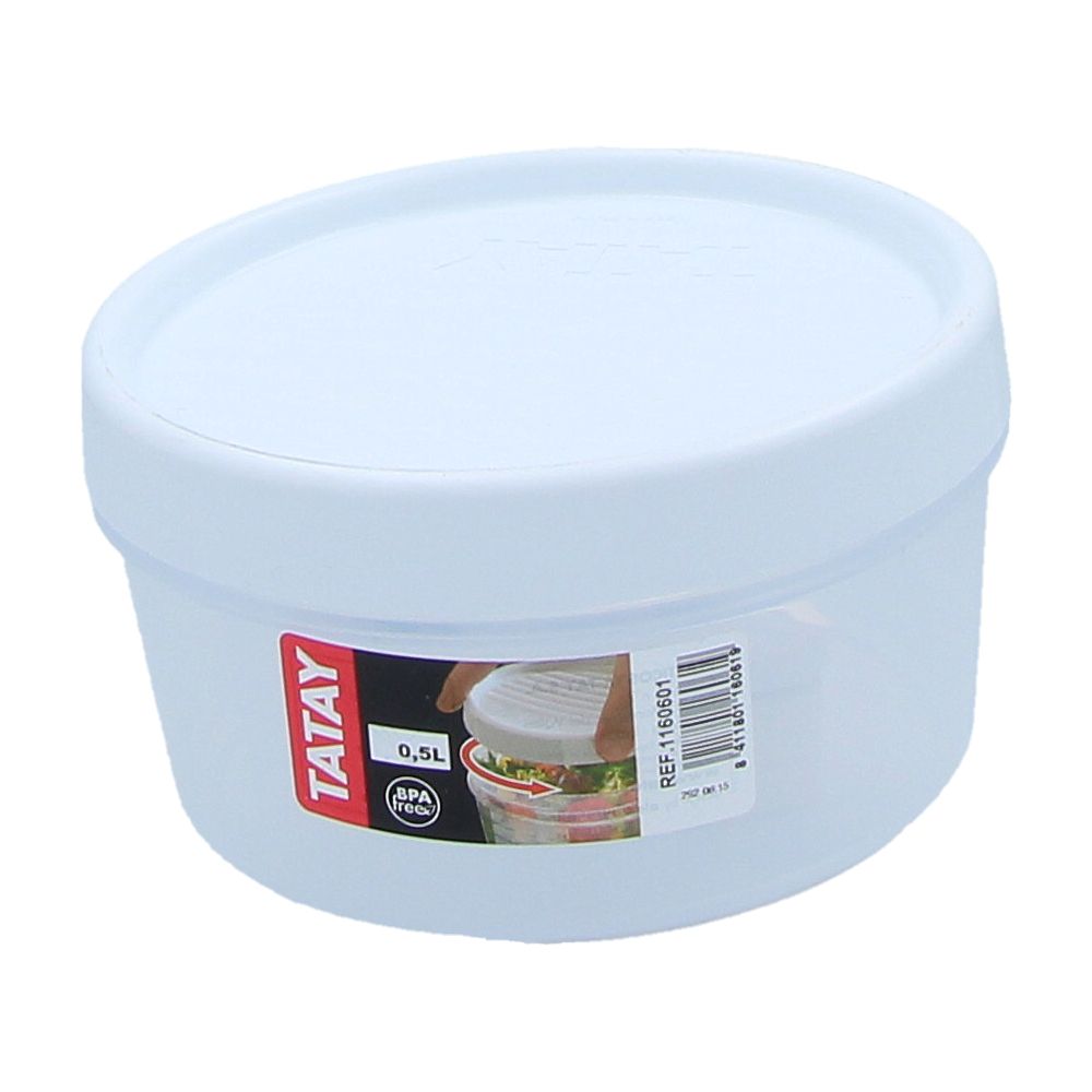  - Tatay Food Container w/ White Threaded Lid 0.5L un (1)