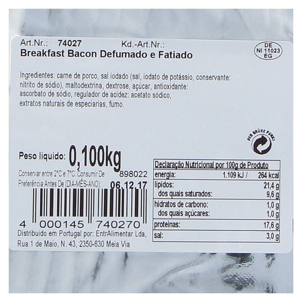  - Bacon Fatiado Breakfast Hein 100g (2)