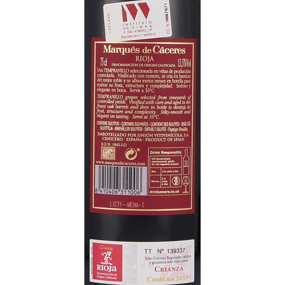  - Vinho Marqués de Cáceres Crianza Tinto 75cl (2)