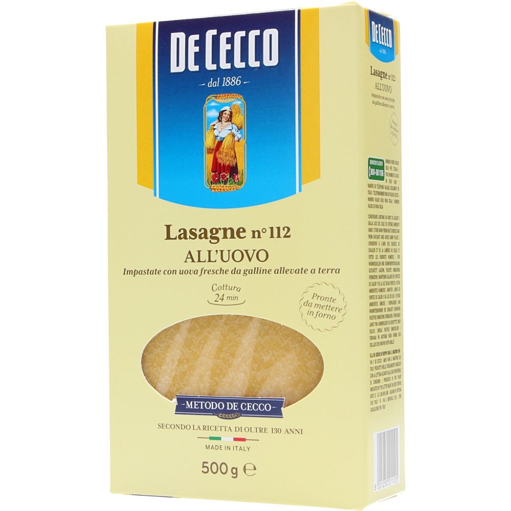  - De Cecco All`Uovo Lasagne Sheets 500g (1)