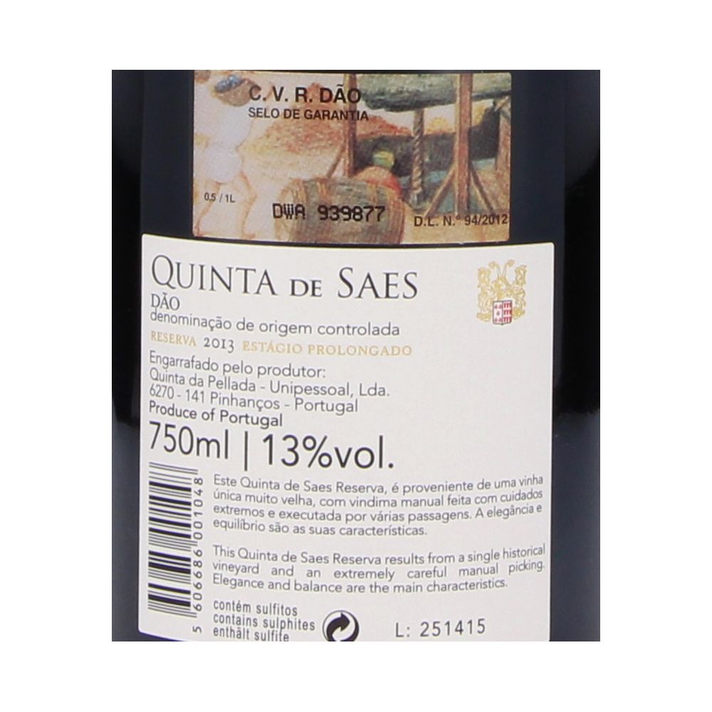  - Vinho Quinta de Saes Reserva Estágio Prolongado Tinto 75cl (2)