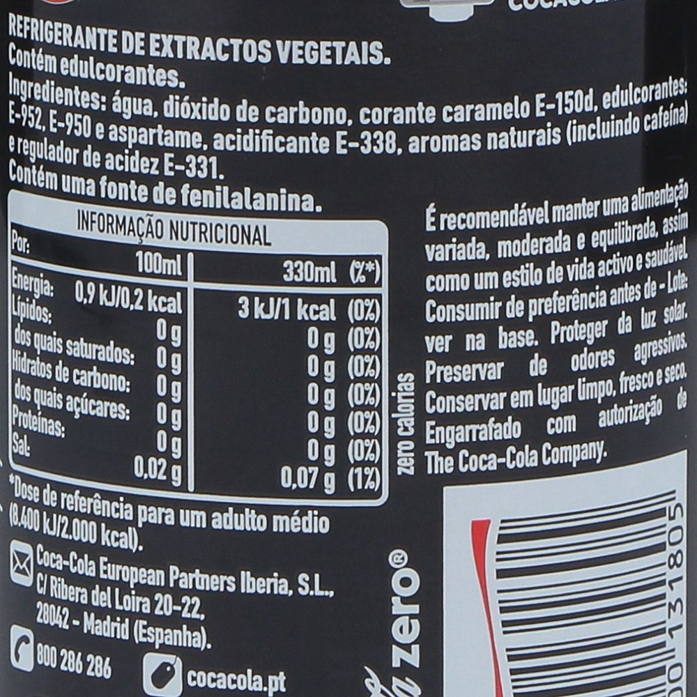  - Refrigerante Coca-Cola S/ Açúcar Lt 33cl (2)