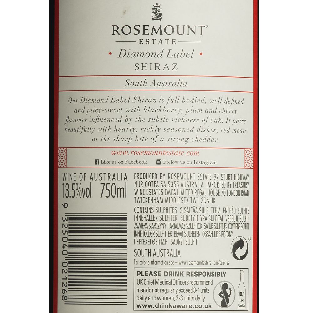  - Rosemount Diamond Shiraz Red Wine 75cl (2)