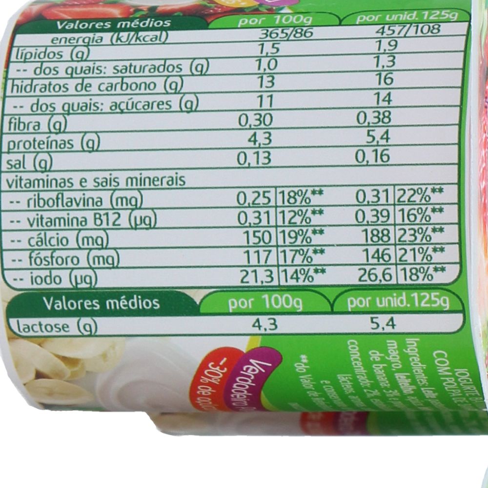  - Iogurte Mimosa Polpa Banana / Morango 4 x 125g (2)