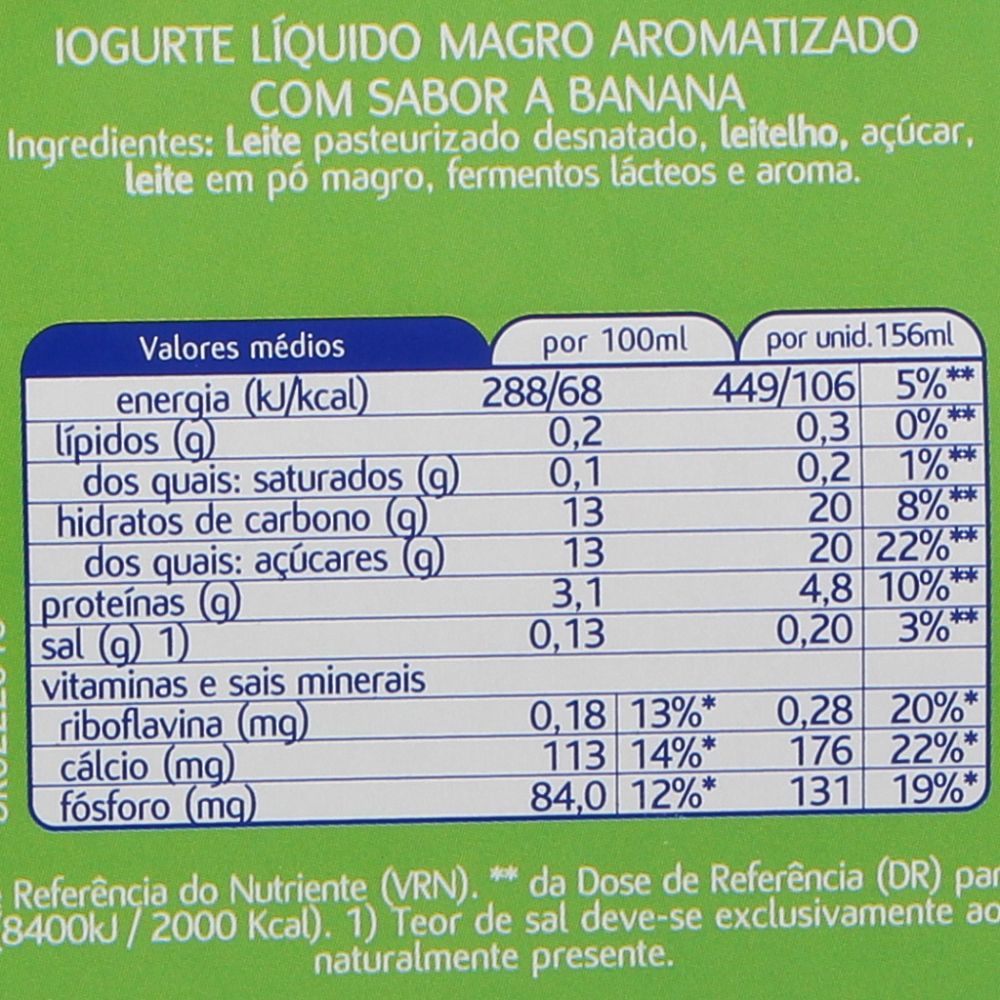  - Iogurte Líquido Mimosa Banana 4 x 156 mL (2)