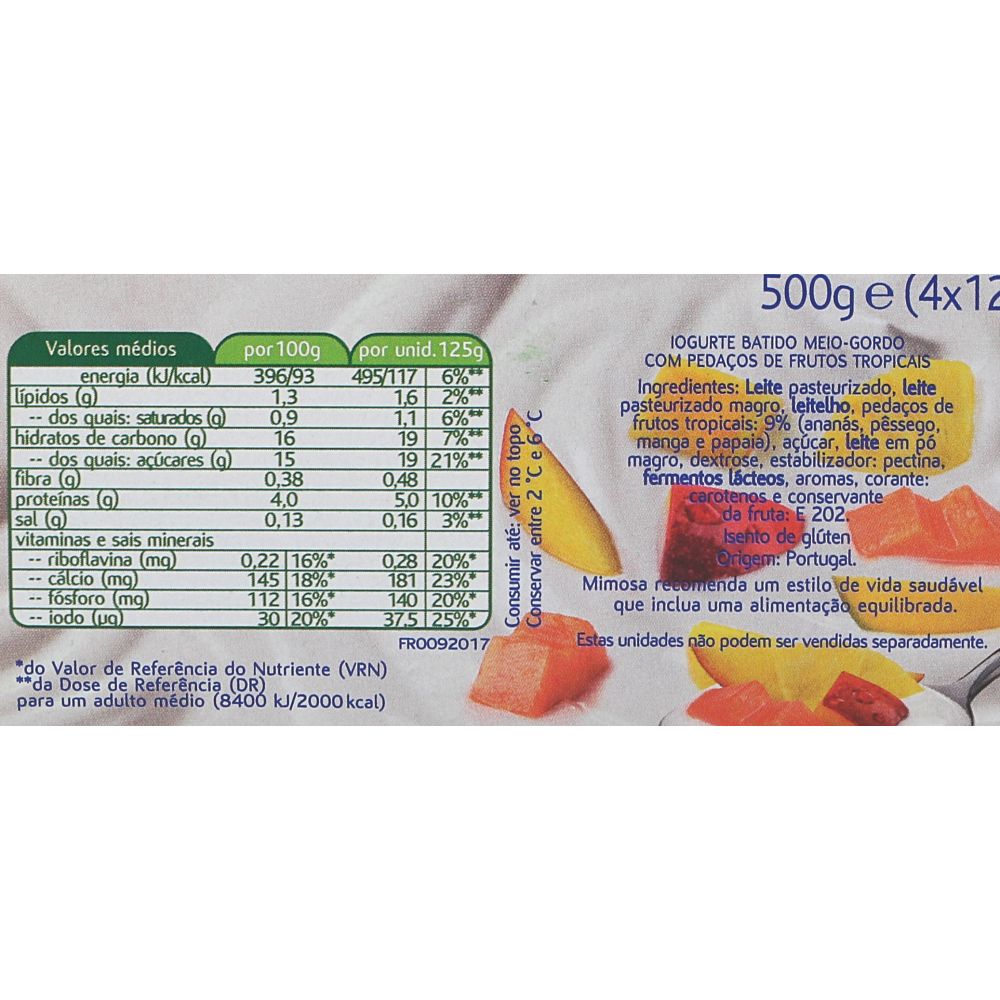  - Iogurte Mimosa Pedaços Frutos Tropicais 4 x 125g (2)