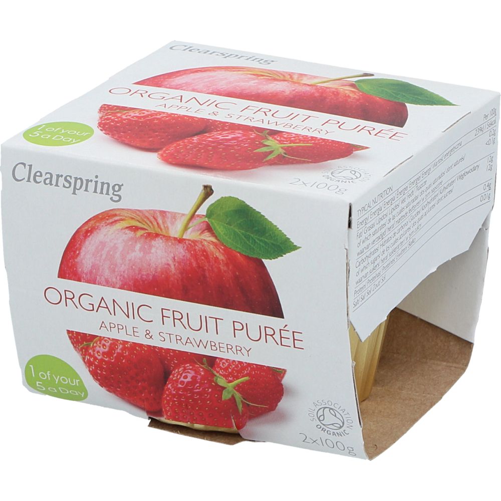  - Clearspring Organic Apple & Strawberry Purée 2x100g (1)