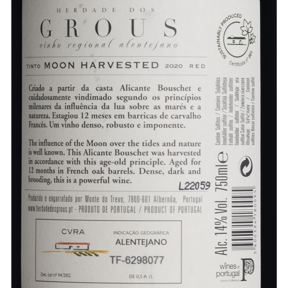  - Vinho Herdade Dos Grous Moon Harvest Tinto 75cl (2)