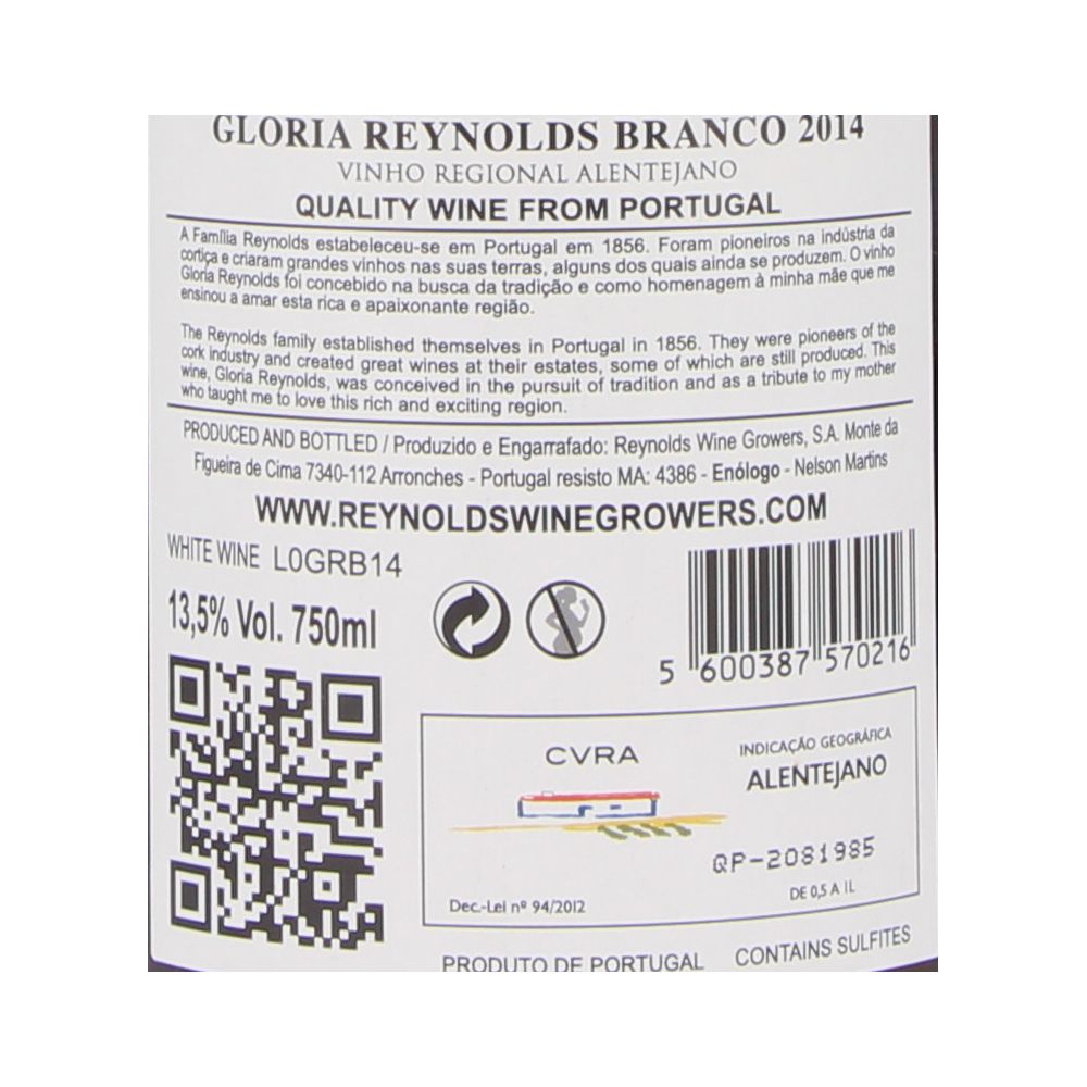 - Glória Reynolds White Wine 75cl (2)