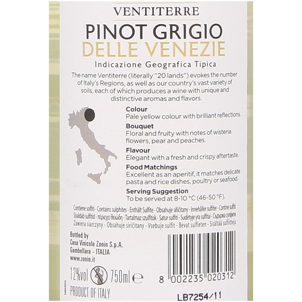  - Pinot Grigio Zonin White Wine 75cl (2)