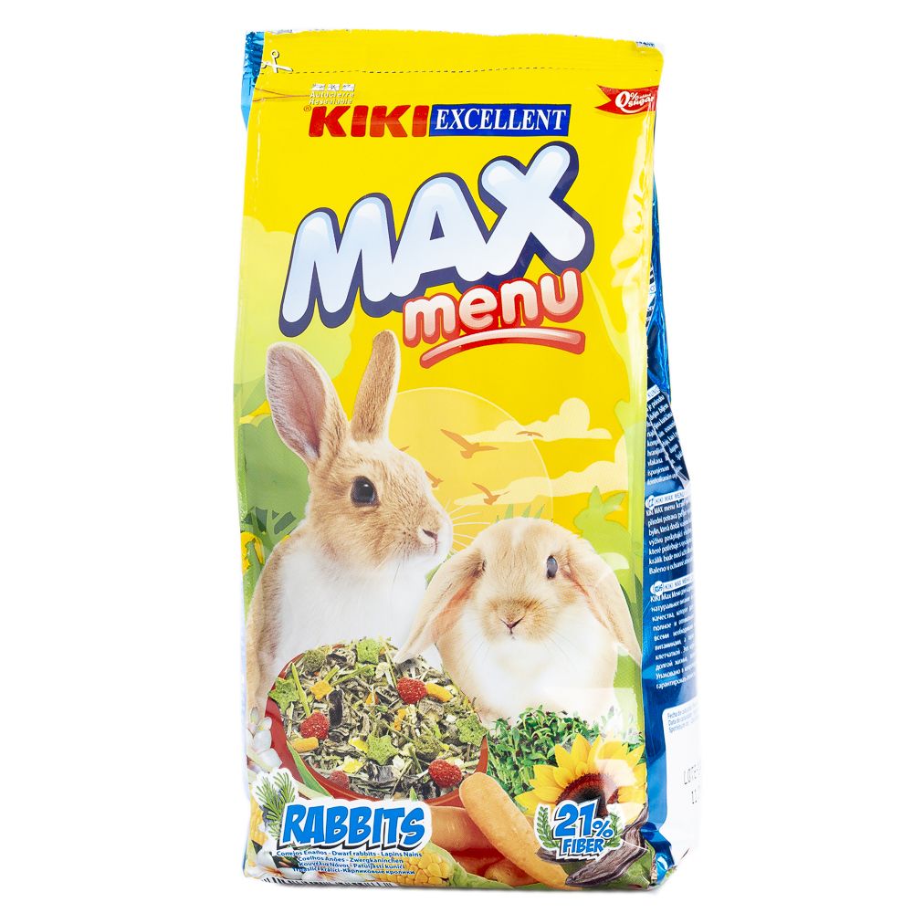  - Alimento Kiki Max Menu Coelhos Anões 1 Kg
