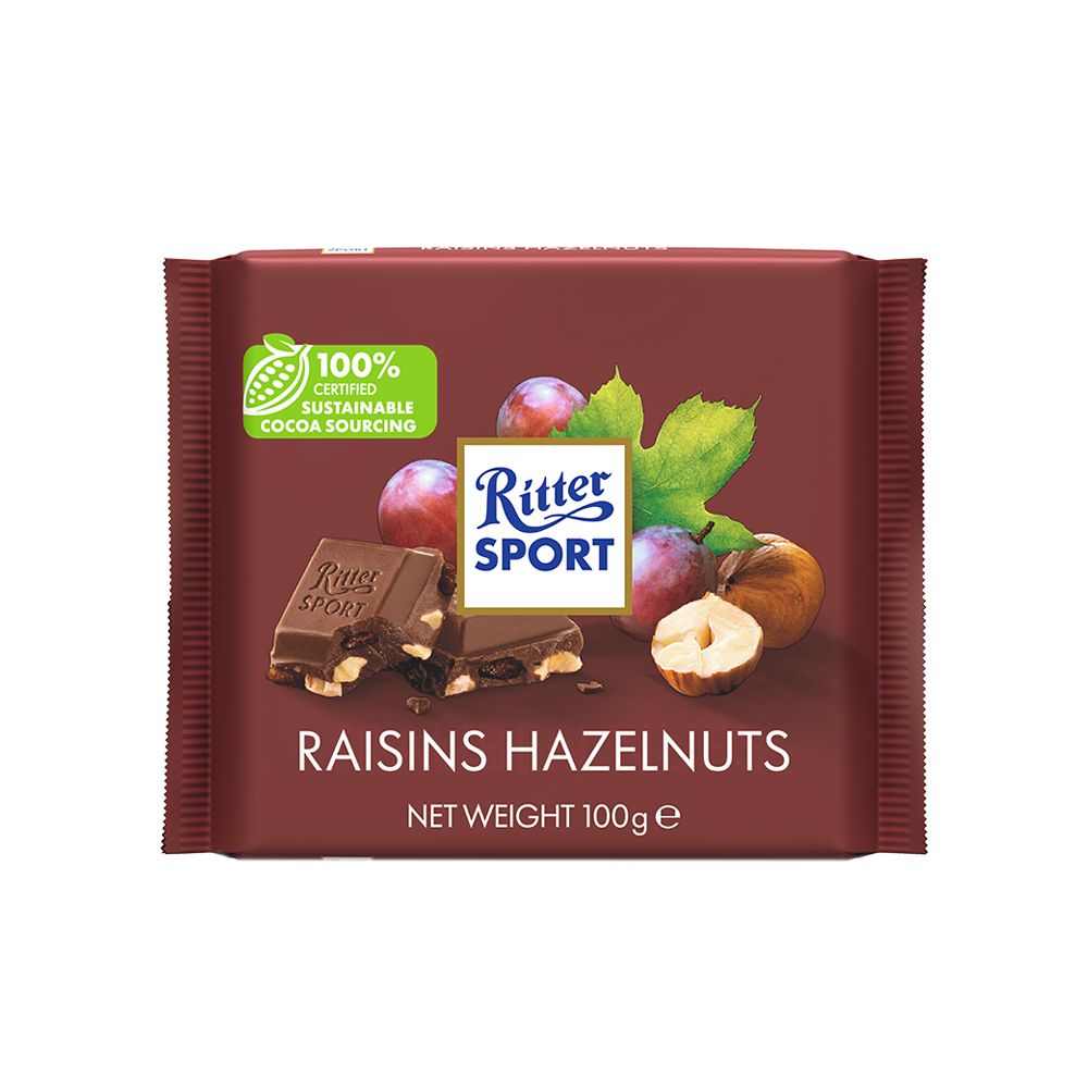  - Ritter Sport Hazelnut & Raisin Milk Chocolate 100g (1)