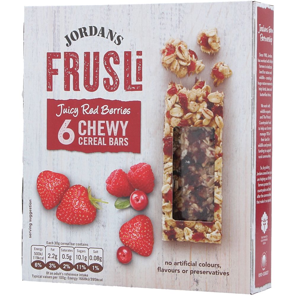  - Jordans Frusli Red Berries Cereal Bar 6 x 30g (1)