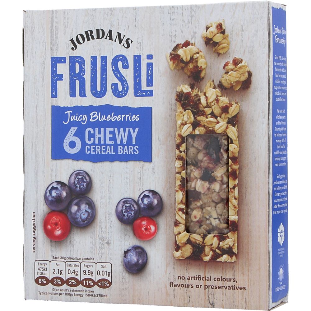  - Jordans Frusli Blueberries Cereal Bar 6 x 30g (1)
