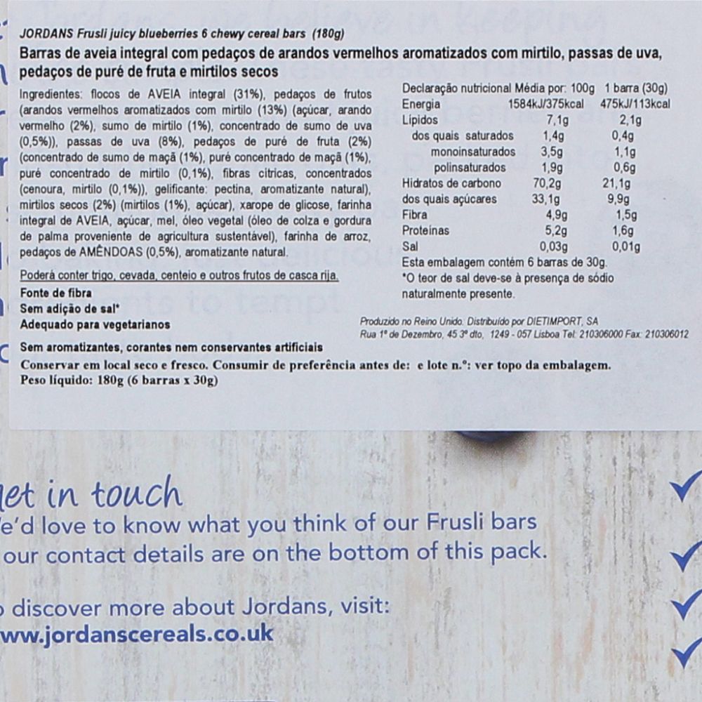  - Jordans Frusli Blueberries Cereal Bar 6 x 30g (2)