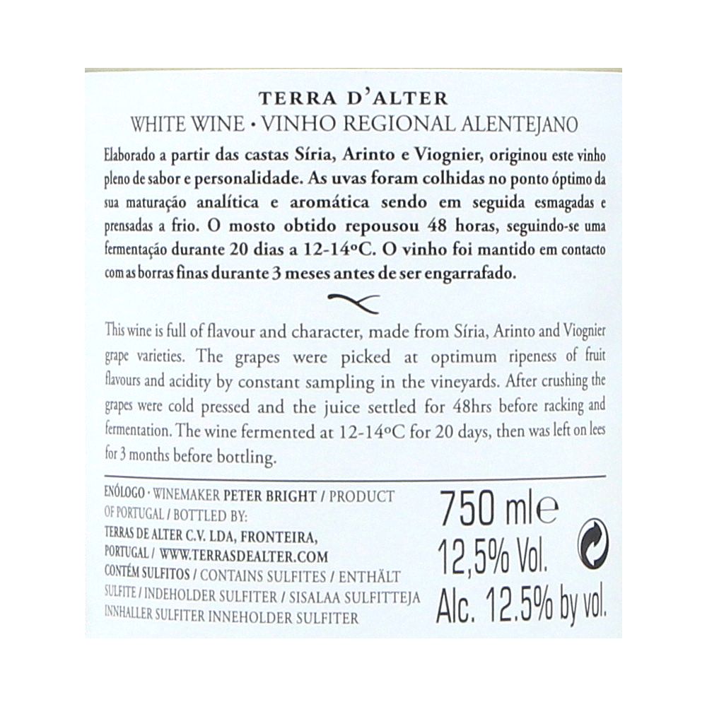  - Terra d`Alter White Wine 75cl (2)