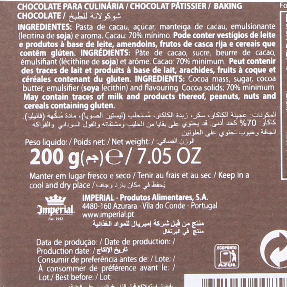  - Pantagruel Dark Cooking Chocolate 70% 200g (3)