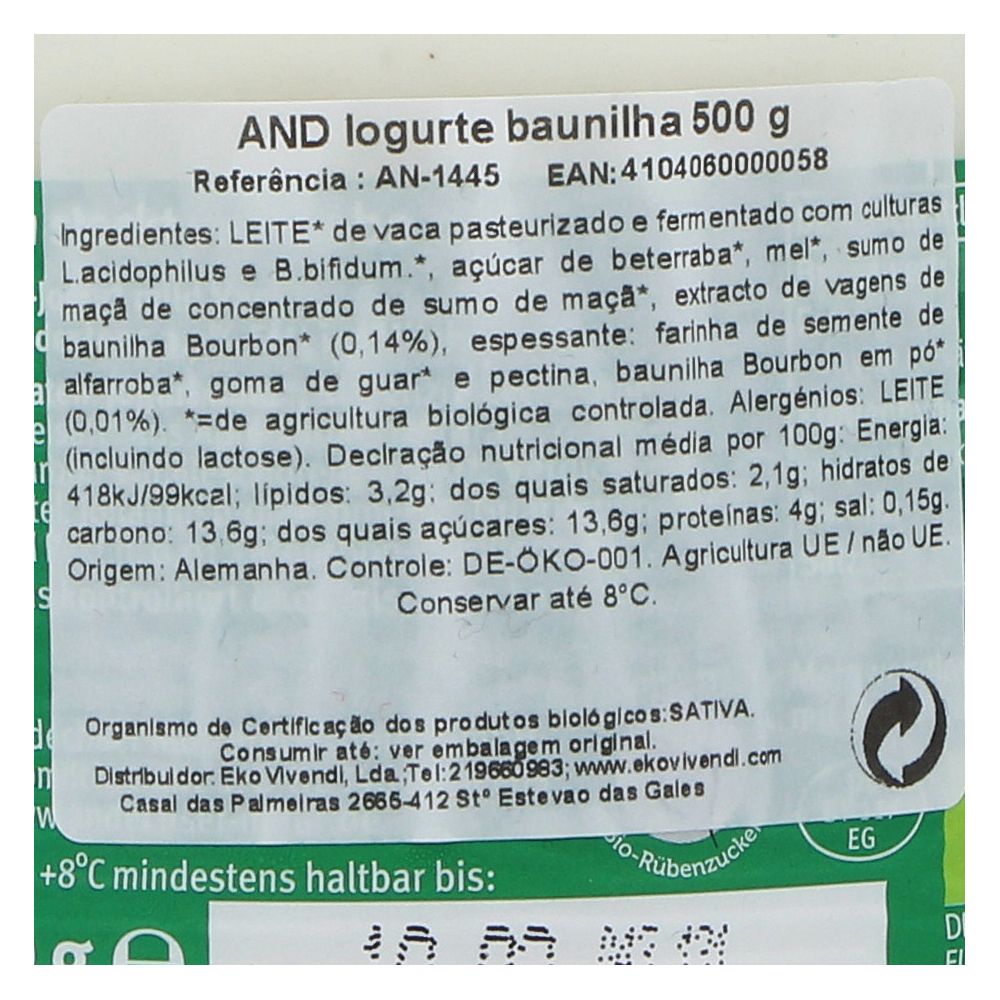  - Iogurte Andechser Baunilha 3.7% Bio 500g (2)