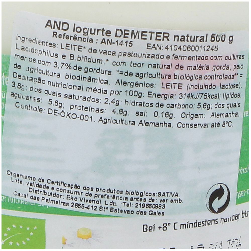  - Abdechser Nature Natural Organic Yoghurt 500g (2)