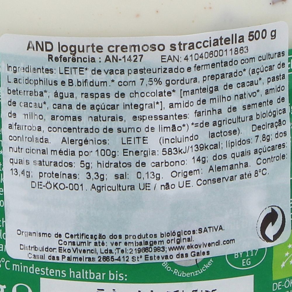  - Andechser Organic Creamy Stracciatella Yoghurt 3.7% 500g (2)