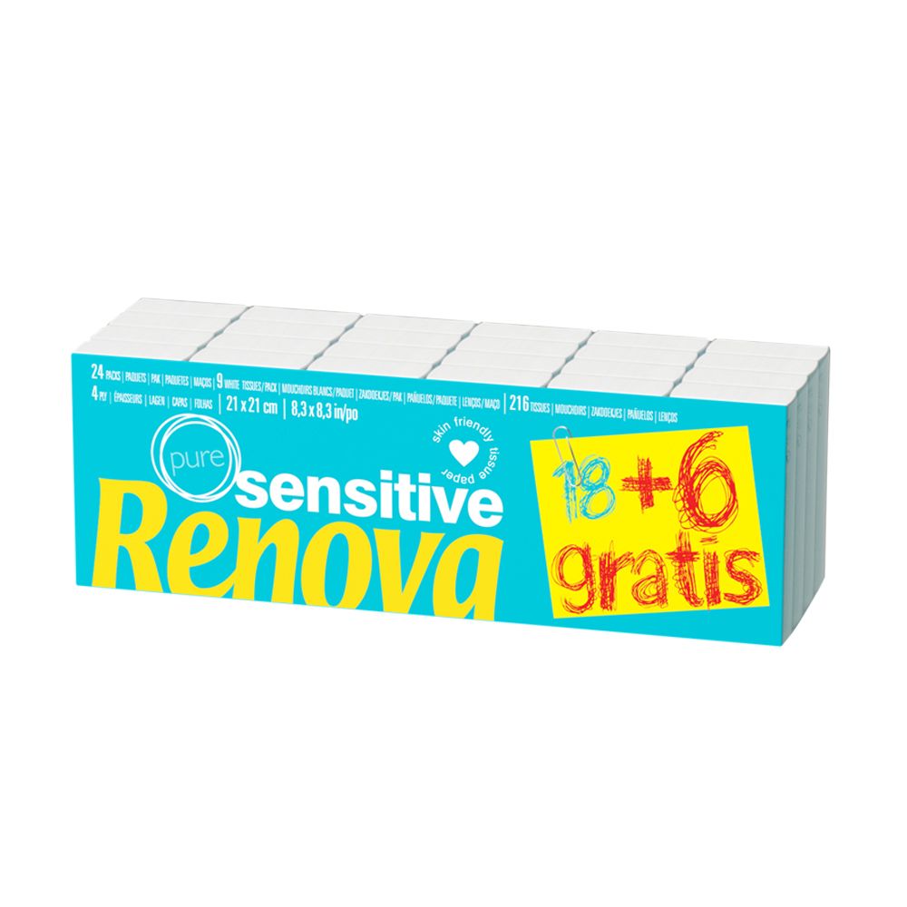  - Renova Sensitive White Pocket Tissues 18un + Offer (1)