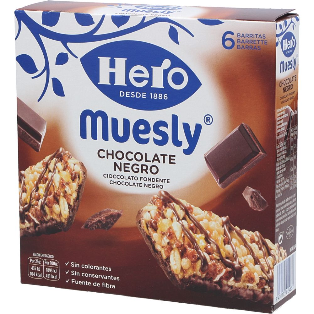  - Hero Muesly Dark Chocolate Cereal Bar 6 x 25g (1)