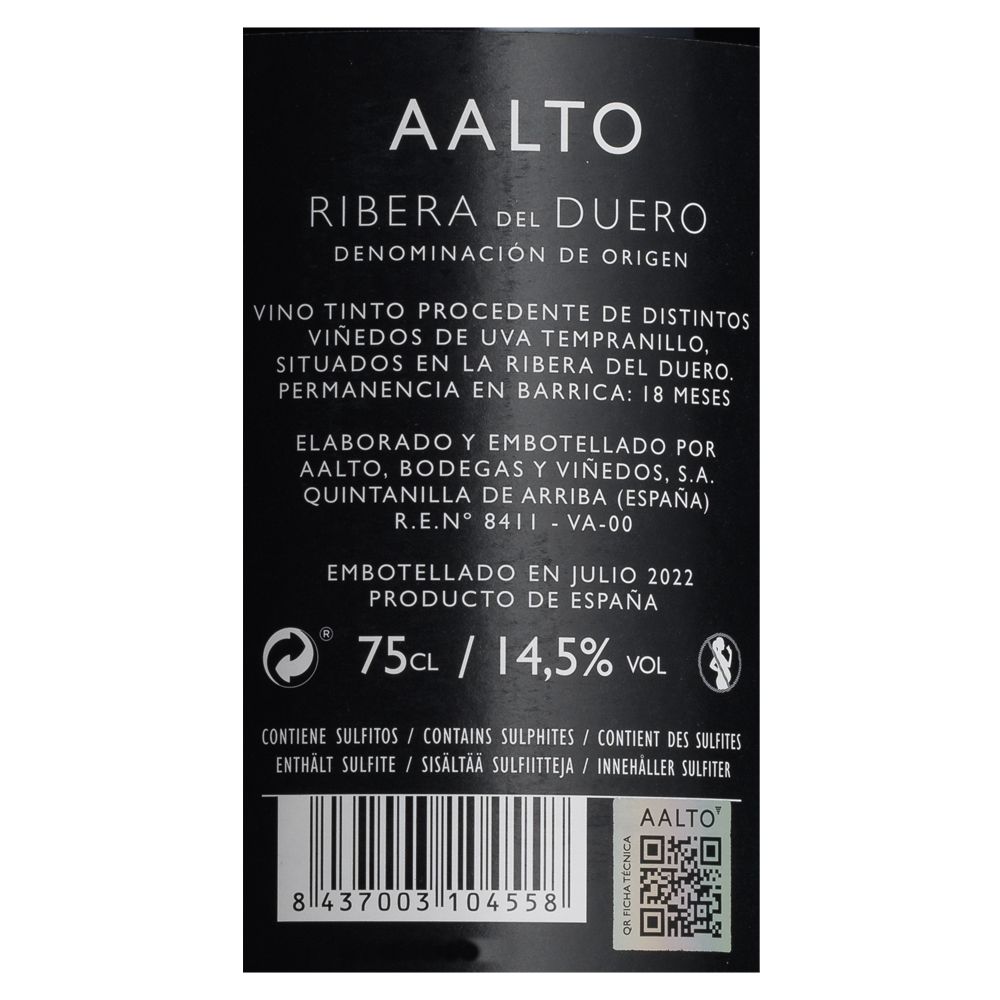  - Ribera Del Duero AAlto Red Wine `12 75cl (2)