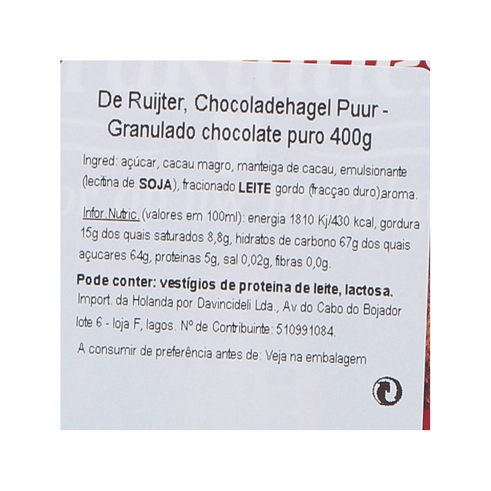  - Granulado De Ruijter Chocolate Puro 380g (2)