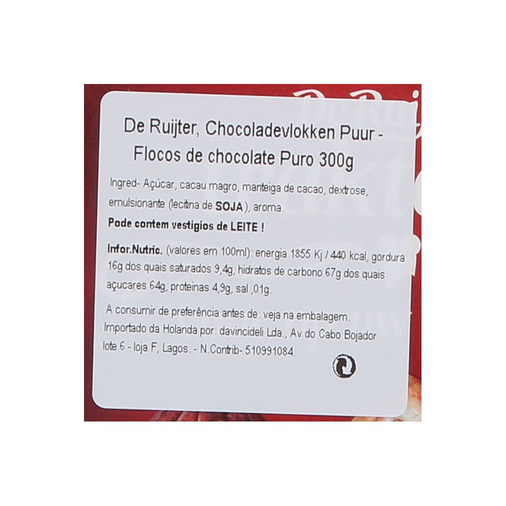  - Flocos De Ruijter Chocolate Puro 300g (2)