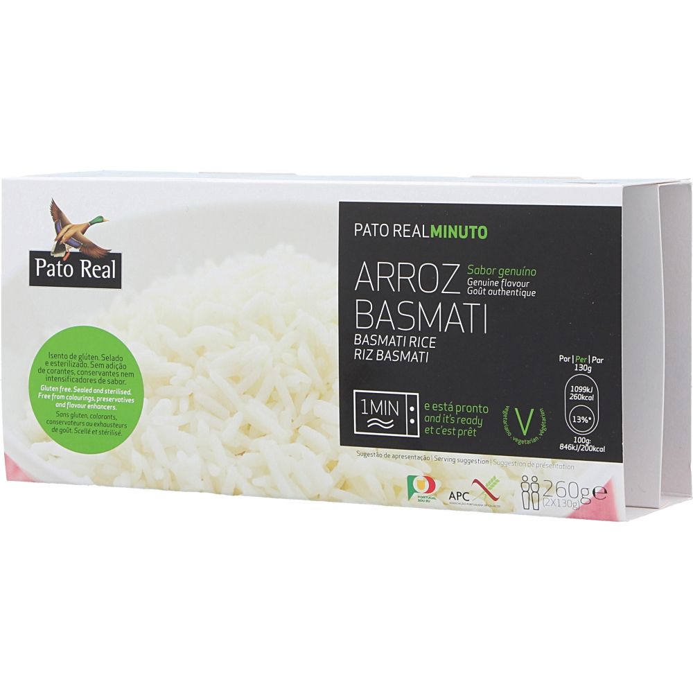 Pato Real Minuto Basmati Rice 260g - Basmati Rice - Rice - Pasta, Rice &  Pulses - Pantry - Products - Supermercado Apolónia