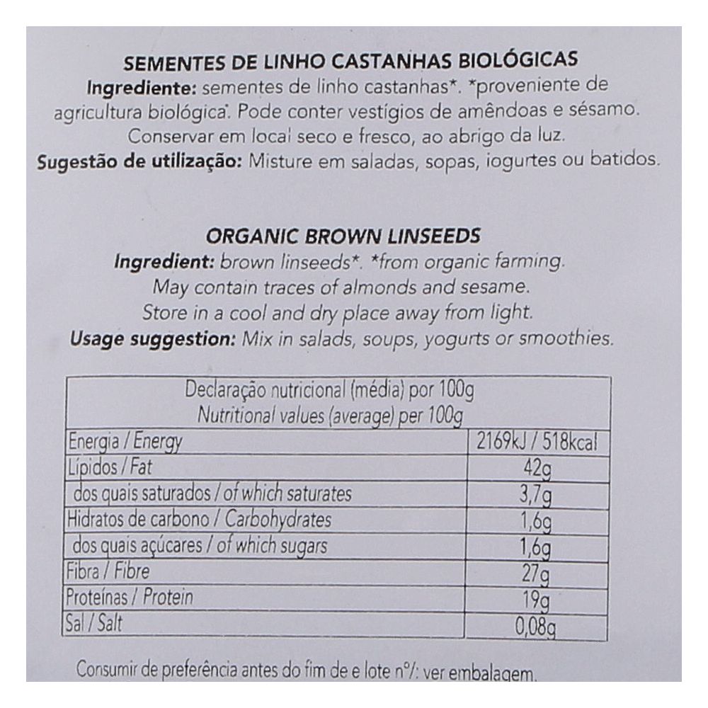  - Sementes Naturefoods Linho Castanho Biológico 250g (2)