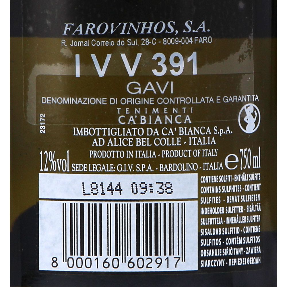  - Gavi Docg Wine `15 75cl (2)