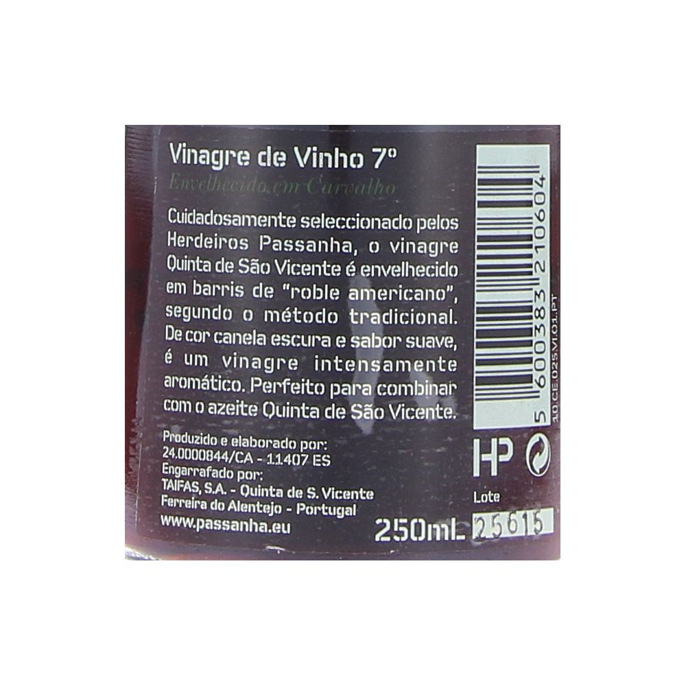  - Vinagre Quinta São Vicente 250 mL (2)