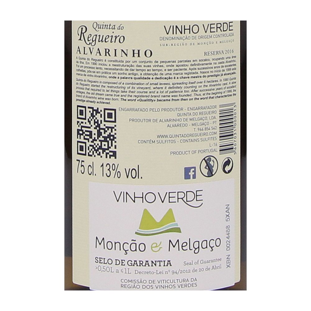  - Quinta Regueiro Alvarinho Vinho Verde Wine 2016 75cl (2)