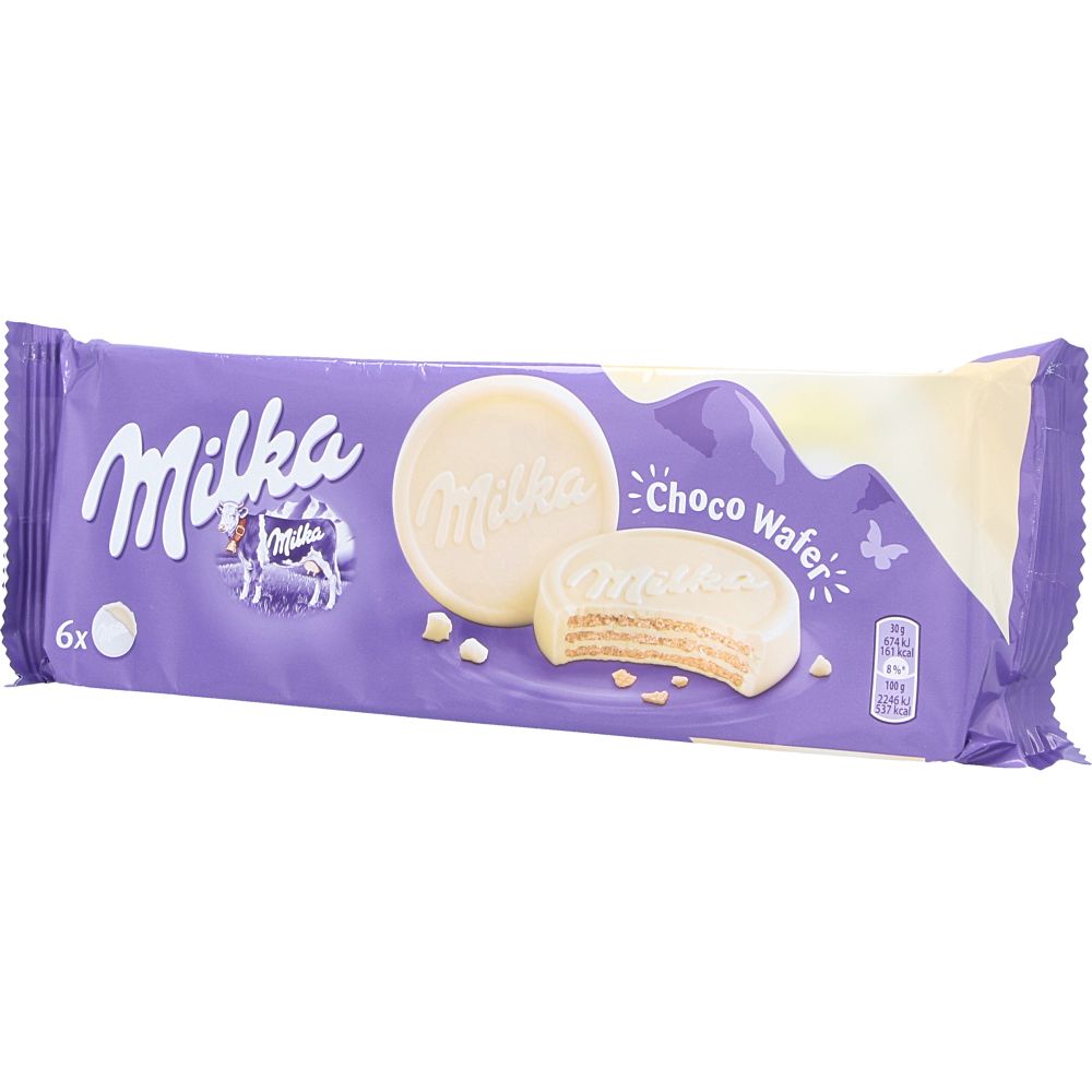  - Milka White Chocolate Wafer Biscuits 180g (1)