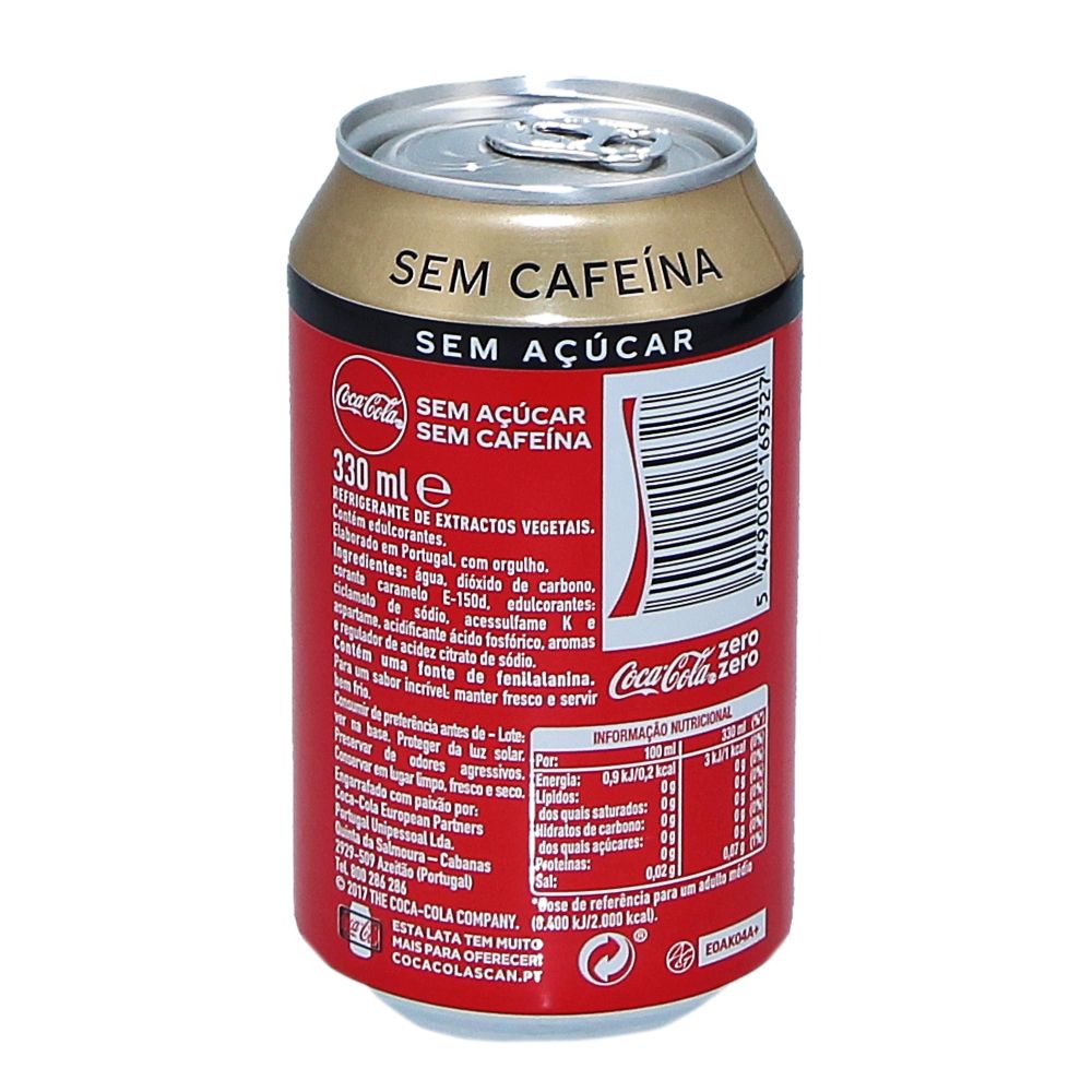  - Refrigerante Coca-Cola s/ Açúcar s/ Cafeína Lata 33cl (2)