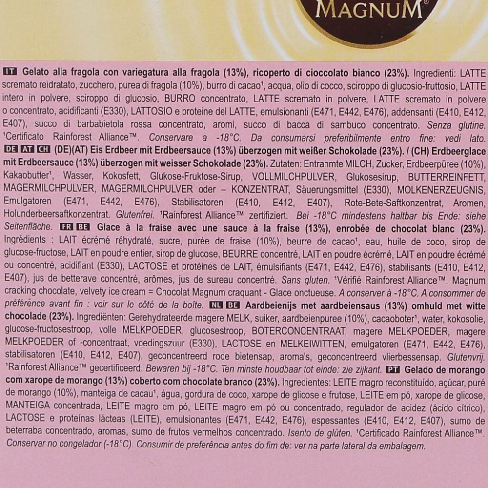  - Magnum White Chocolate & Strawberry Ice Creams 4 x 110 ml (3)